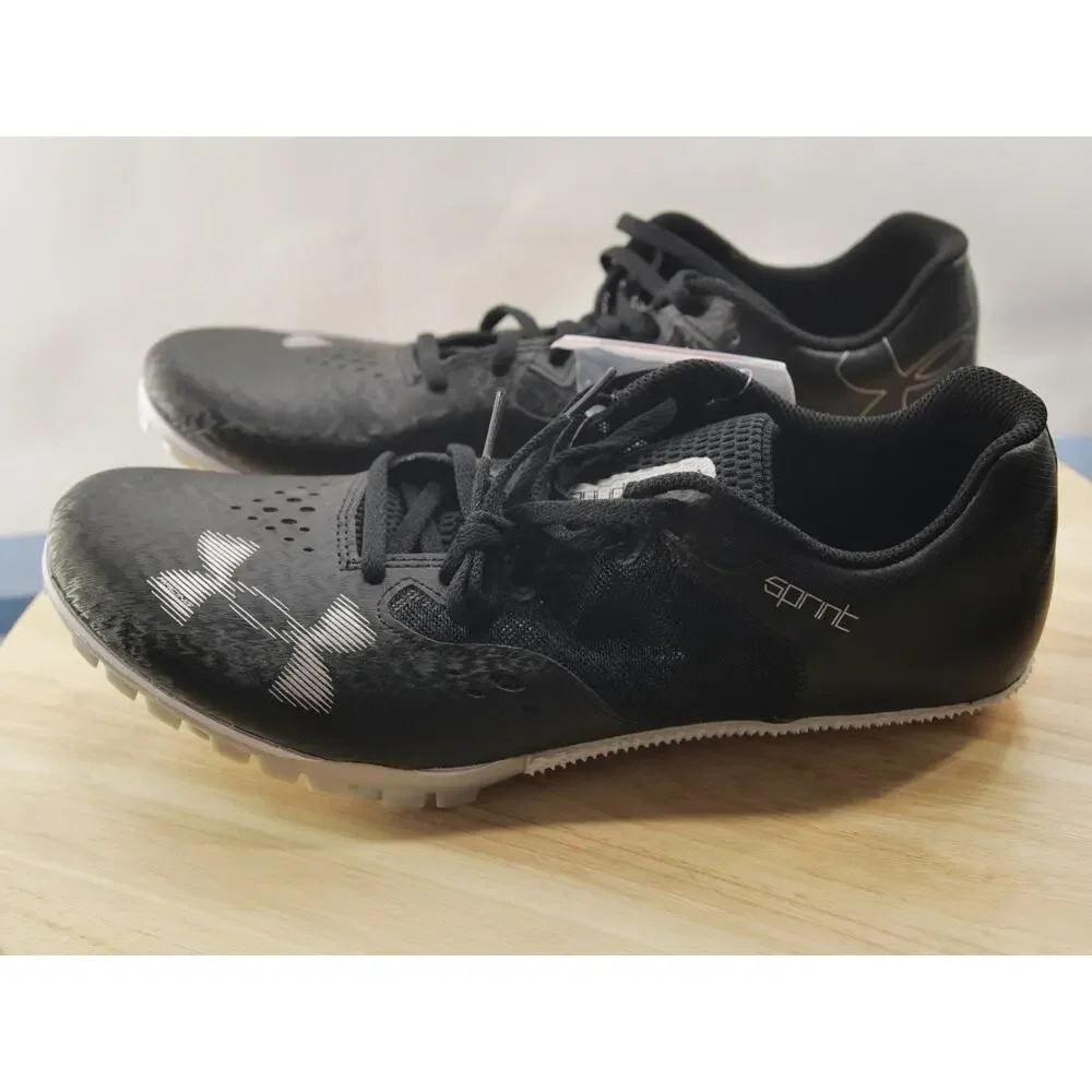 Under Armour Kick Sprint 4 Track Spikes Shoes Black White 3025461-002 Men 11.5